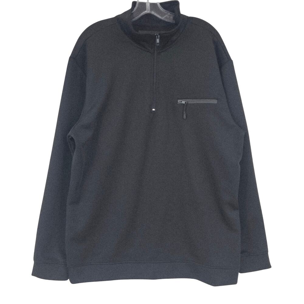 Triumph Over Tragedy Men’s Black Knit Quarter Zip Pull Over Jacket Mens 2XL 3792